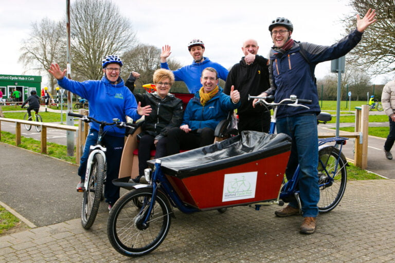 Watford Mayor Peter Taylor and the Cycle Hub Team