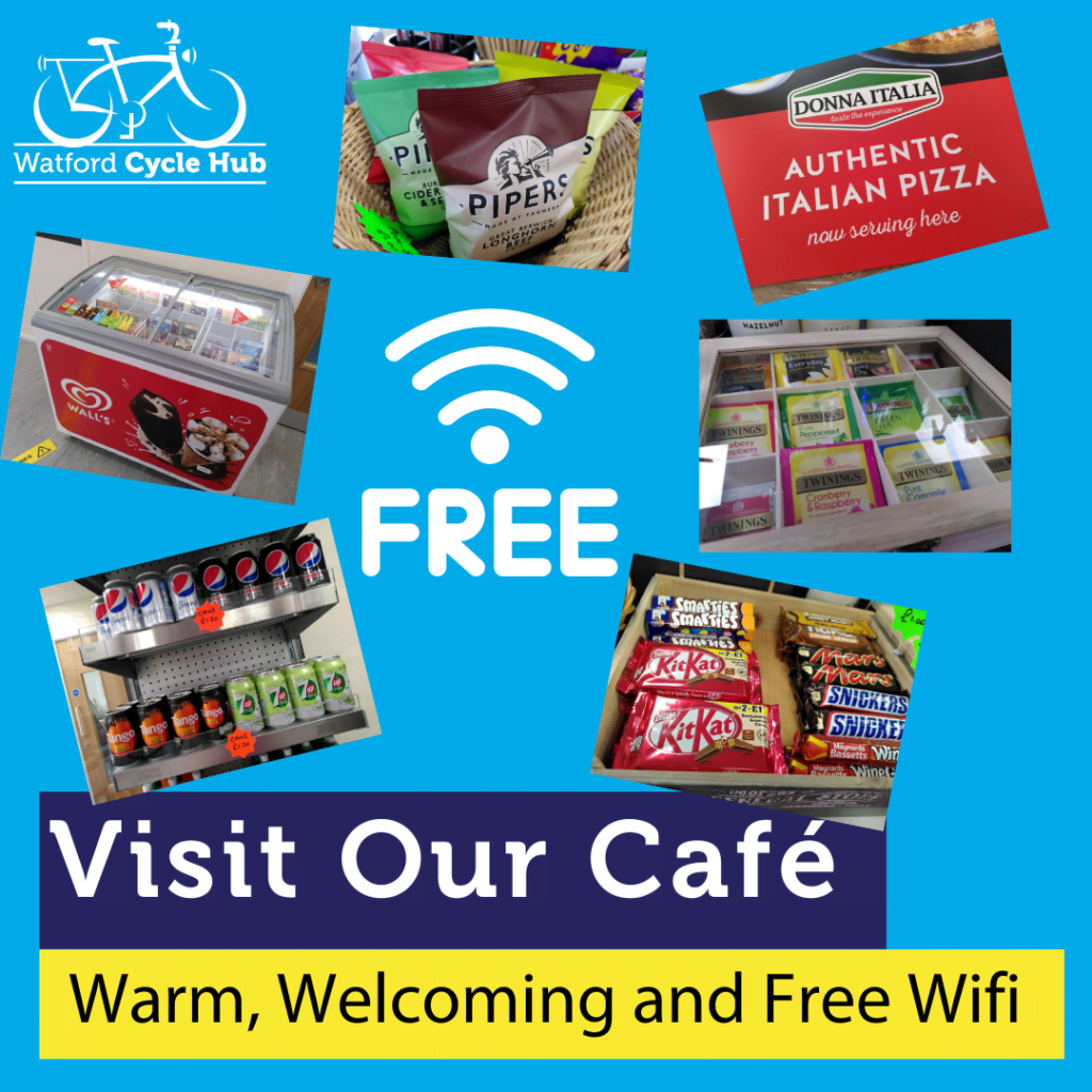 visit the cafe at watford cycle hub