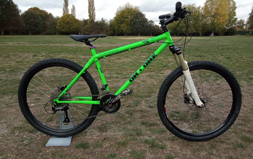 on one 456, 18'' frame, 26''wheel, 2 x 9 gears, green